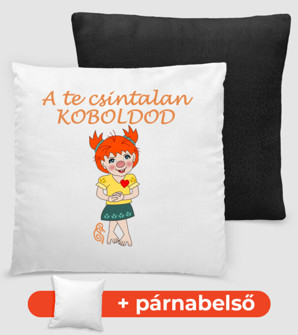 A te csintalan Koboldod Lány minta fekete pólón