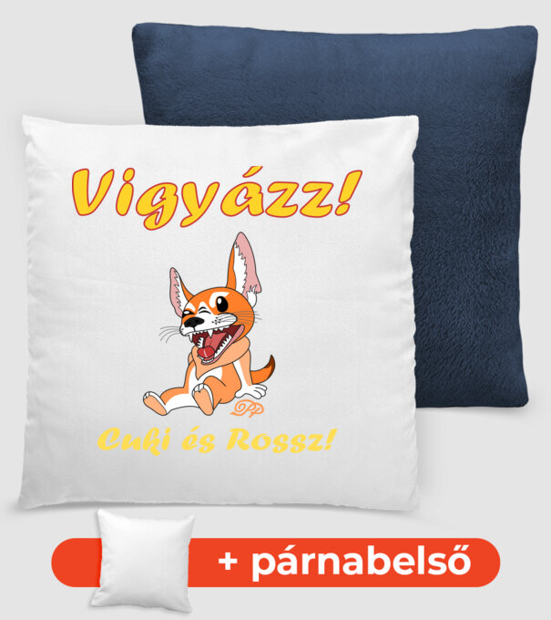 Cuki és Rossz minta sötétkék pólón