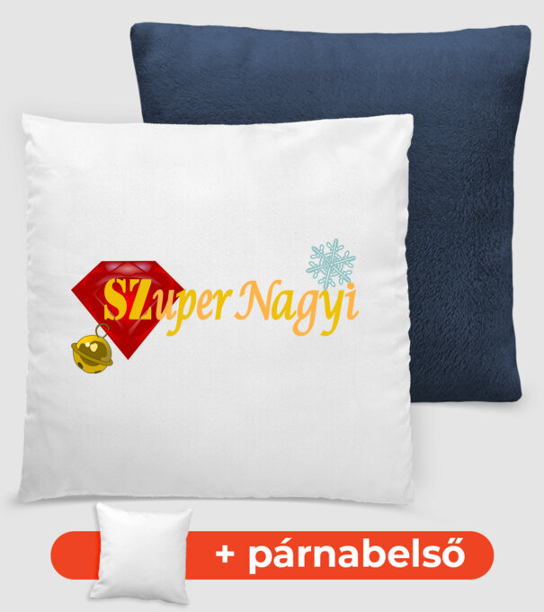 Karácsonyi Szuper Nagyi minta sötétkék pólón