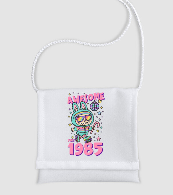Awesome since 1985 Labubu - 40 éves születésnapra minta fehér pólón