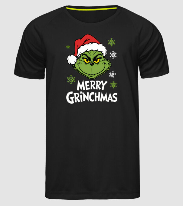 Merry Grinchmas fekete pólóra minta fekete pólón