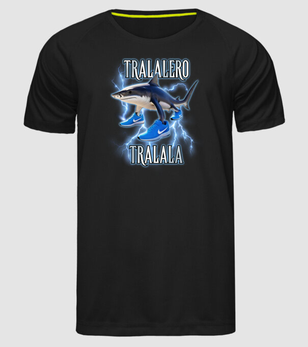 Tralalero Tralala minta fekete pólón