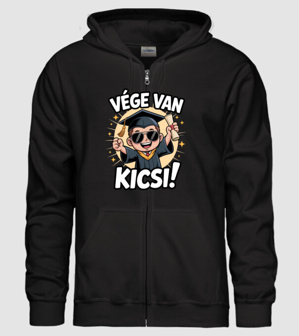 Vége van kicsi! minta fekete pólón