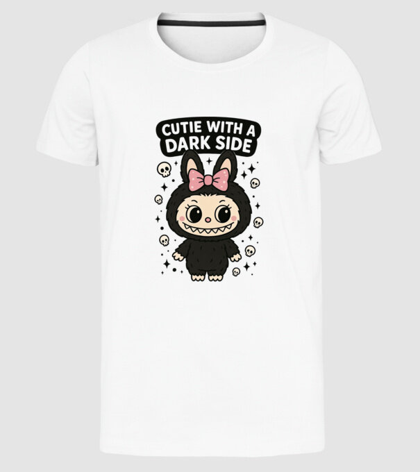 Cutie with a dark side minta fehér pólón