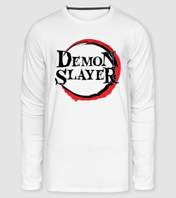 Demon Slayer logo minta fehér pólón