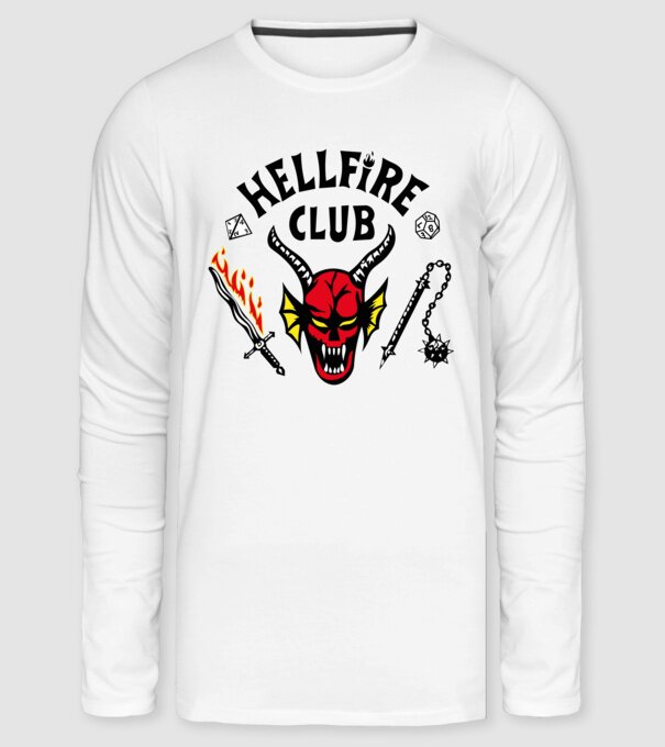 Hellfire Club Stranger Things minta fehér pólón