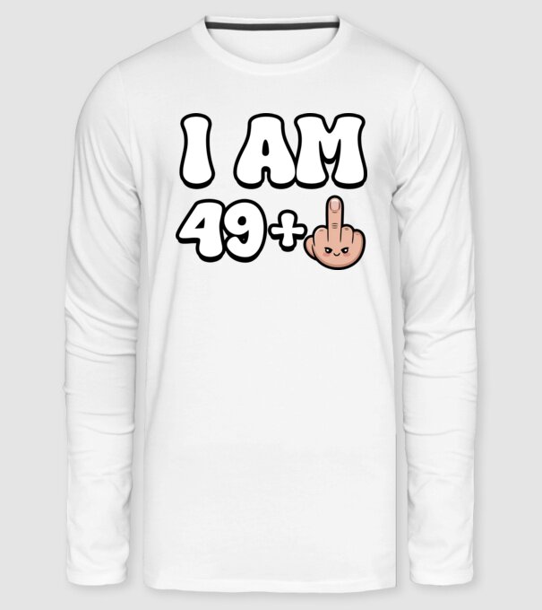 I am 49+1 minta fehér pólón