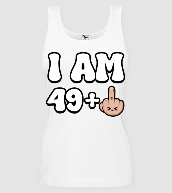 I am 49+1 minta fehér pólón