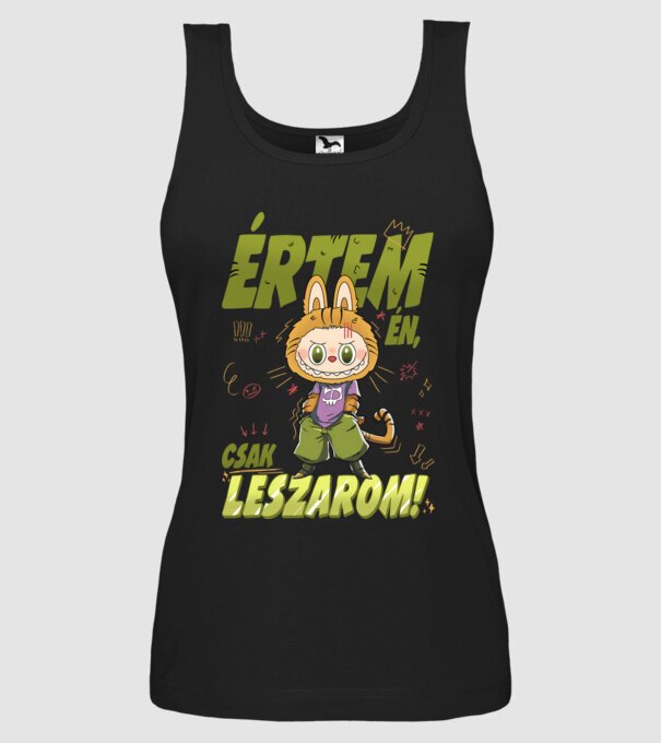 Értem én, csak leszarom Labubu minta fekete pólón