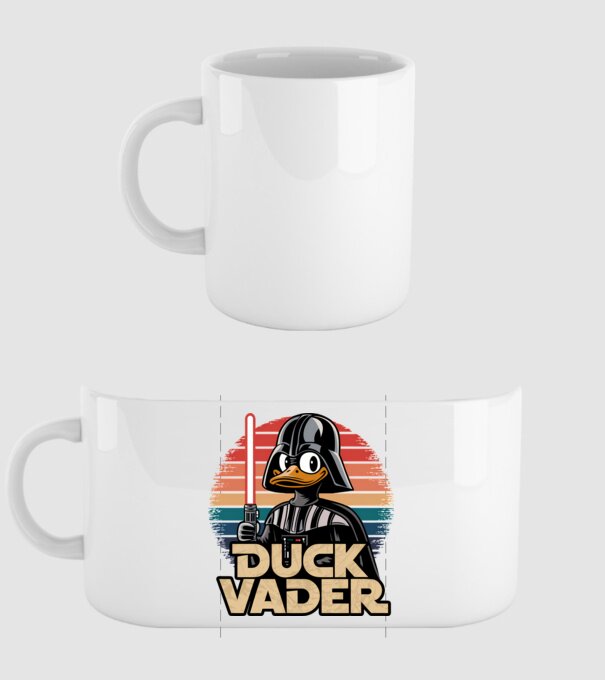 Duck Vader minta fehér pólón