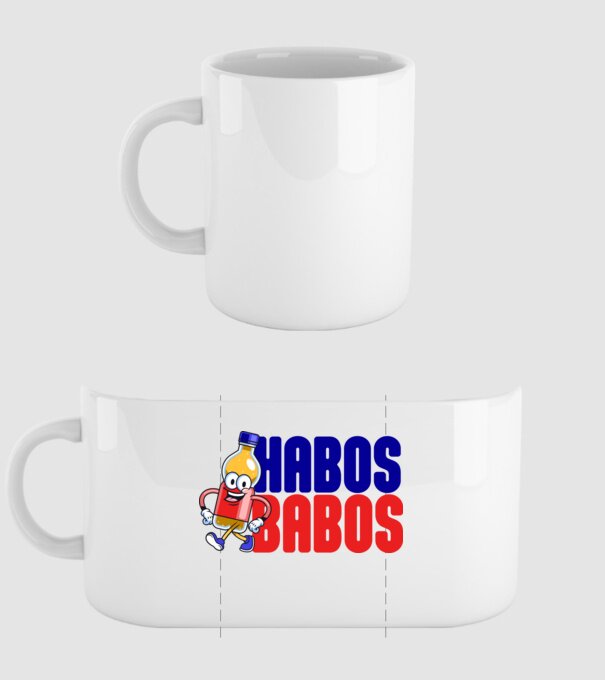 Habos Babos minta fehér pólón