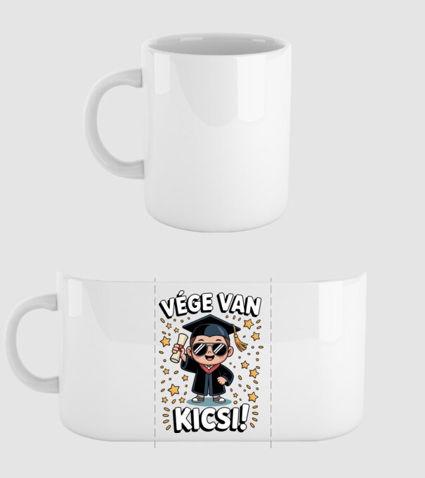 Vége van kicsi! minta fehér pólón