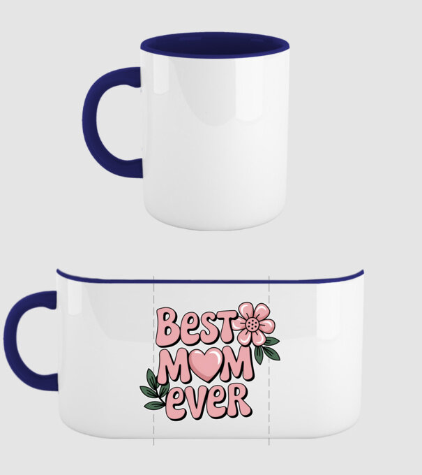 Best Mom Ever minta sötétkék pólón