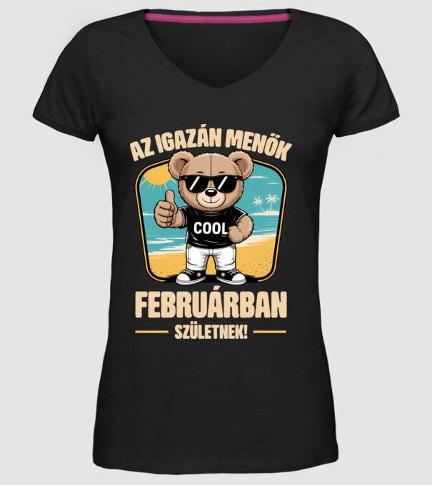 Az igazán menők februárban születnek! minta fekete pólón