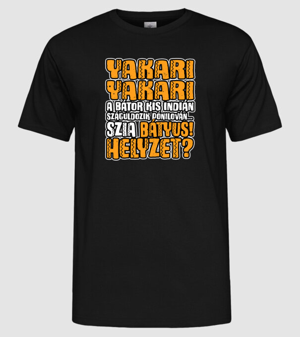 Yakari szia batyus helyzet minta fekete pólón