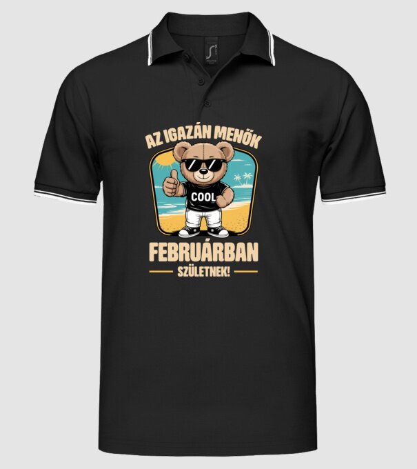 Az igazán menők februárban születnek! minta fekete pólón