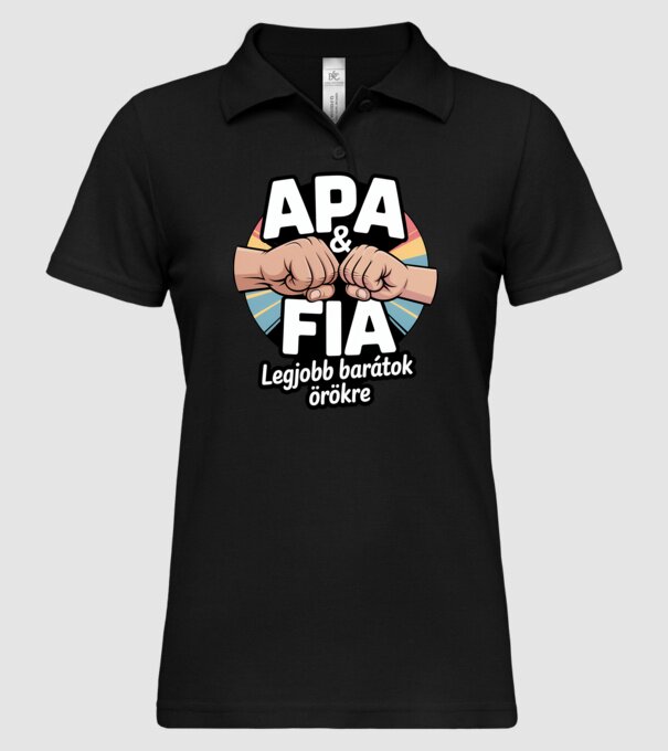Apa és fia minta fekete pólón