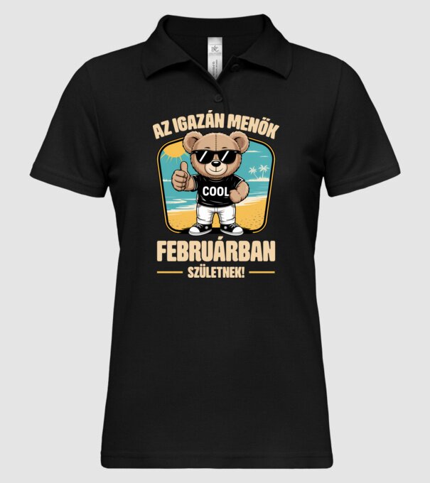 Az igazán menők februárban születnek! minta fekete pólón