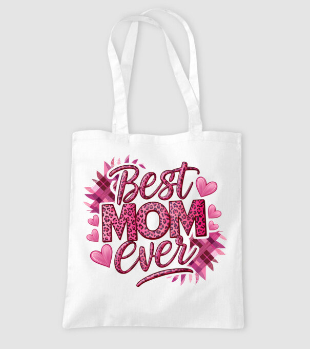 Best MOM ever PINK minta fehér pólón