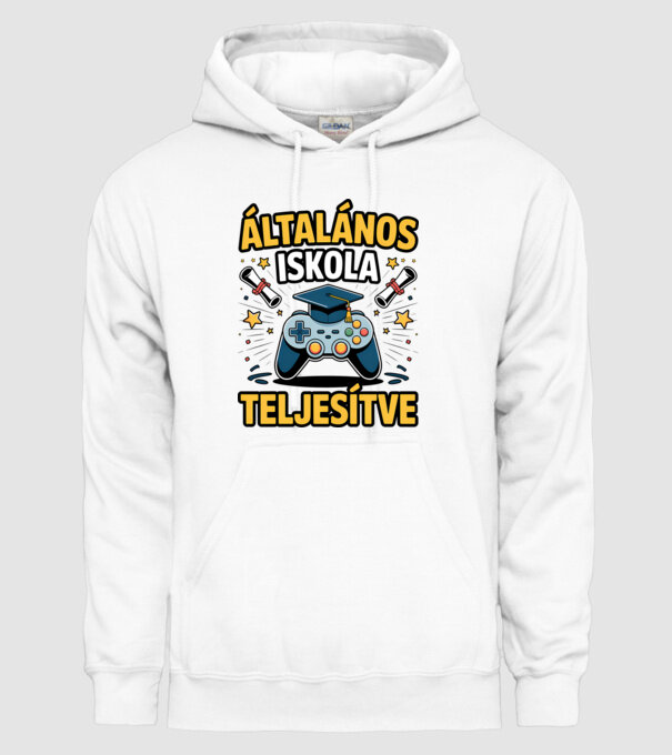 Általános iskola teljesítve minta fehér pólón