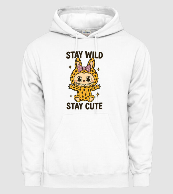 Stay wild, stay cute minta fehér pólón