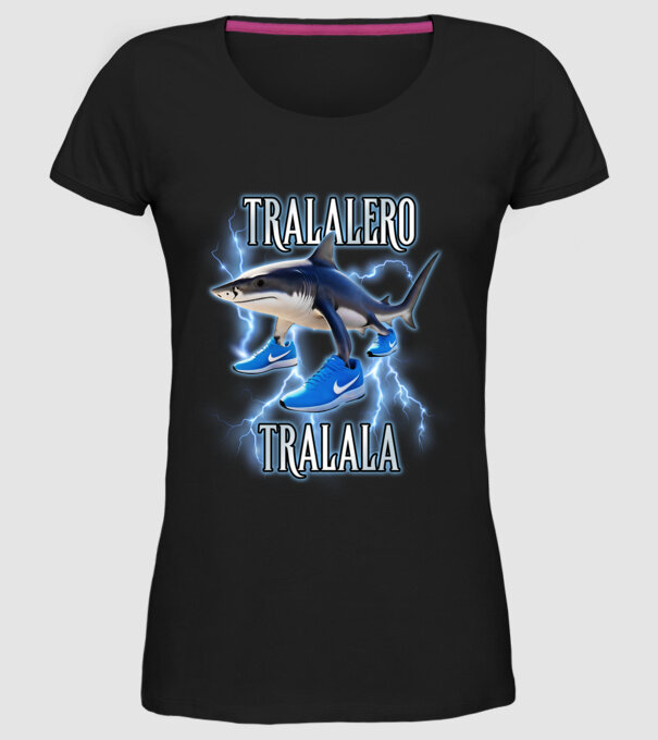 Tralalero Tralala minta fekete pólón