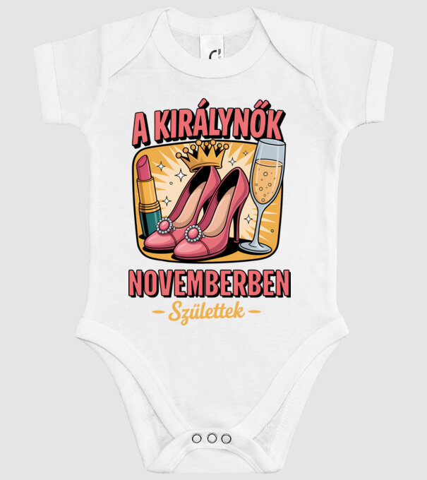 A királynők novemberben születtek minta fehér pólón