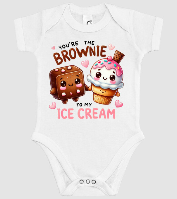 You are the brownie to my ice cream minta fehér pólón