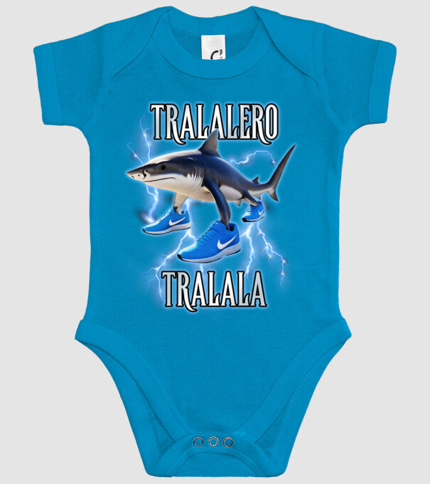 Tralalero Tralala minta türkiz pólón