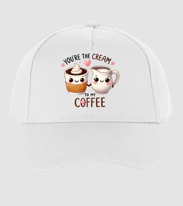 You are the cream to my coffee minta fehér pólón