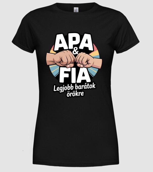 Apa és fia minta fekete pólón
