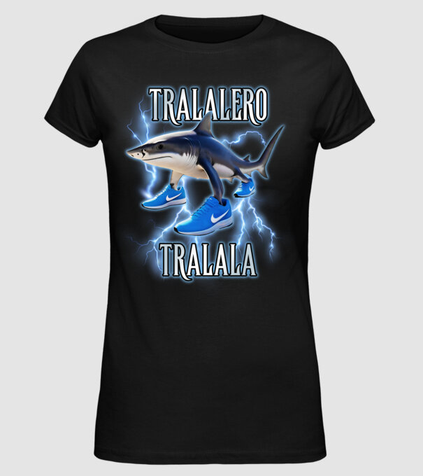 Tralalero Tralala minta fekete pólón
