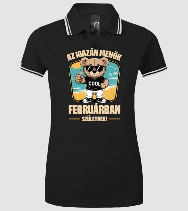 Az igazán menők februárban születnek! minta fekete pólón
