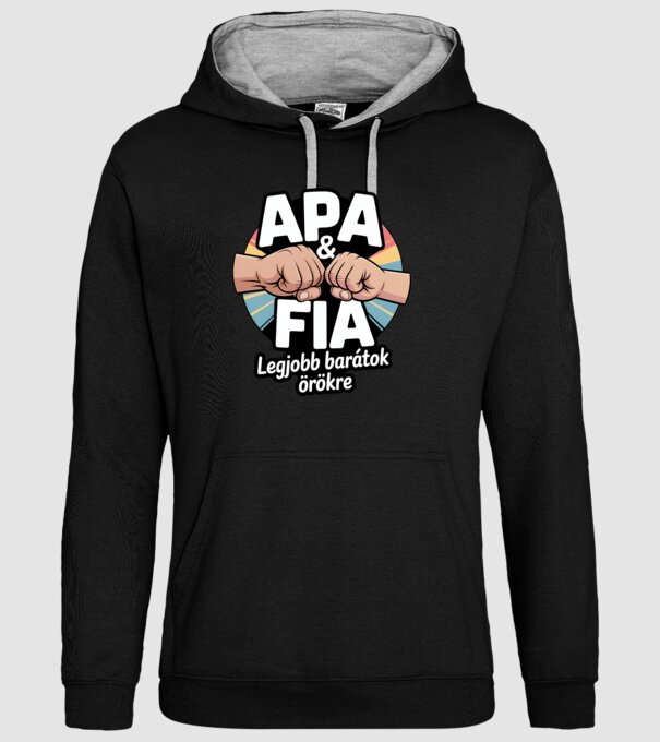 Apa és fia minta fekete pólón