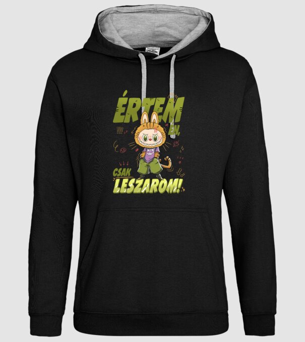 Értem én, csak leszarom Labubu minta fekete pólón