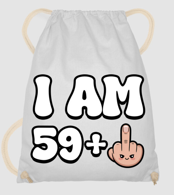 I am 59+1 minta fehér pólón