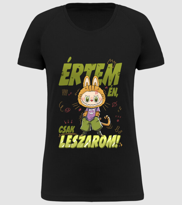 Értem én, csak leszarom Labubu minta fekete pólón