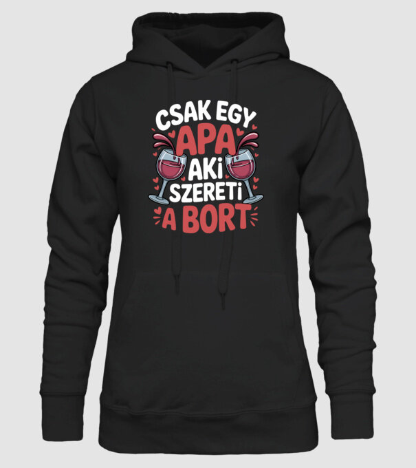 Csak egy apa aki szereti a bort minta fekete pólón