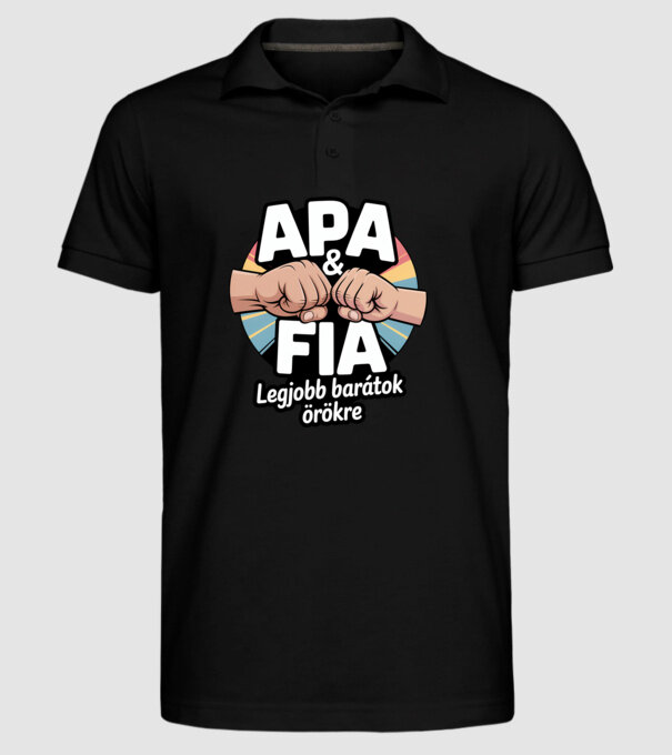 Apa és fia minta fekete pólón