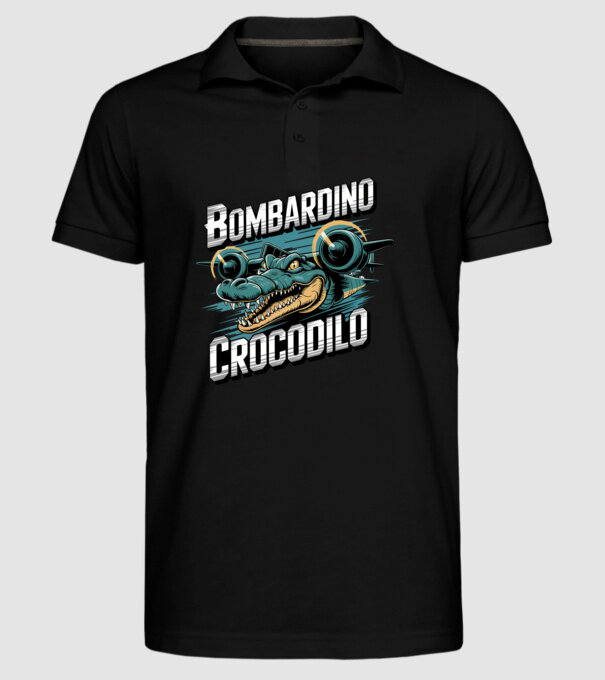 Bombardino Crocodilo 2 minta fekete pólón