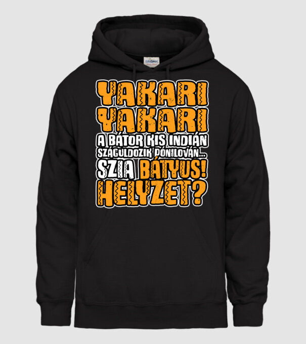 Yakari szia batyus helyzet minta fekete pólón