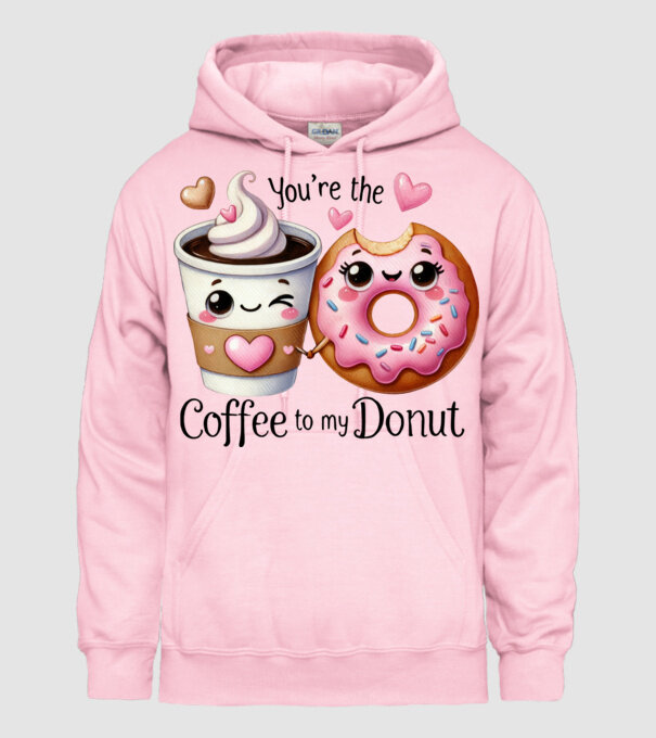 You are the coffee to my donut minta világos rózsaszín pólón