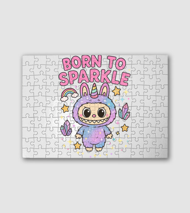 Born to sparkle minta fehér pólón