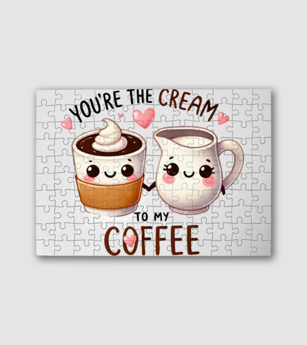 You are the cream to my coffee minta fehér pólón