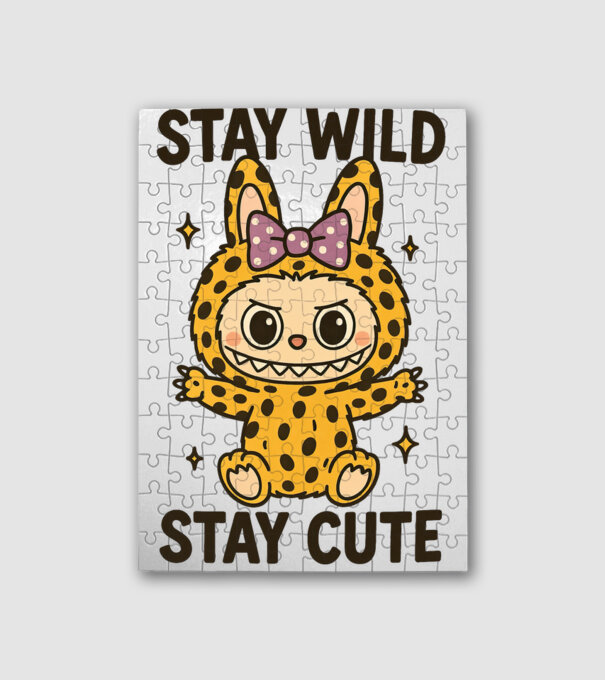 Stay wild, stay cute minta fehér pólón