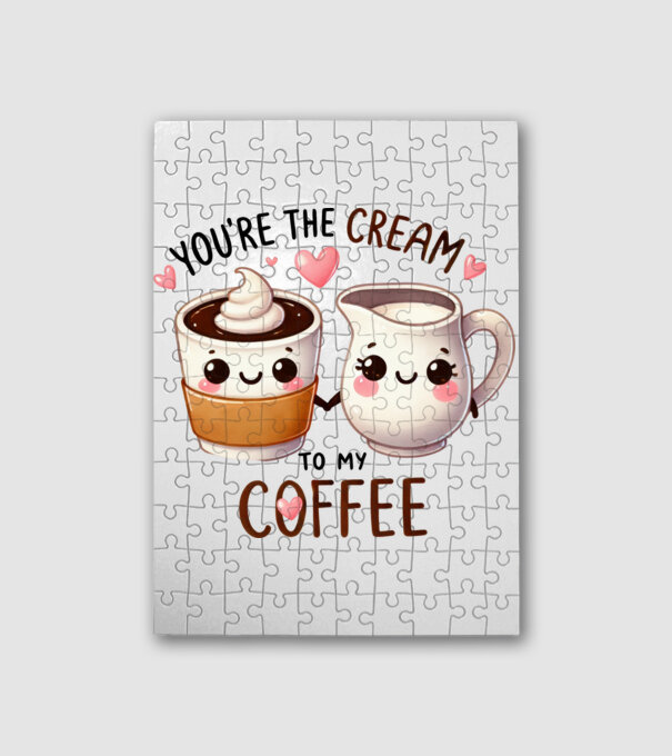 You are the cream to my coffee minta fehér pólón