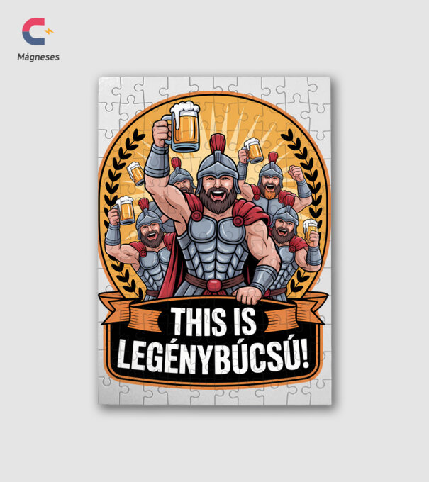 This is Legénybúcsú minta fehér pólón