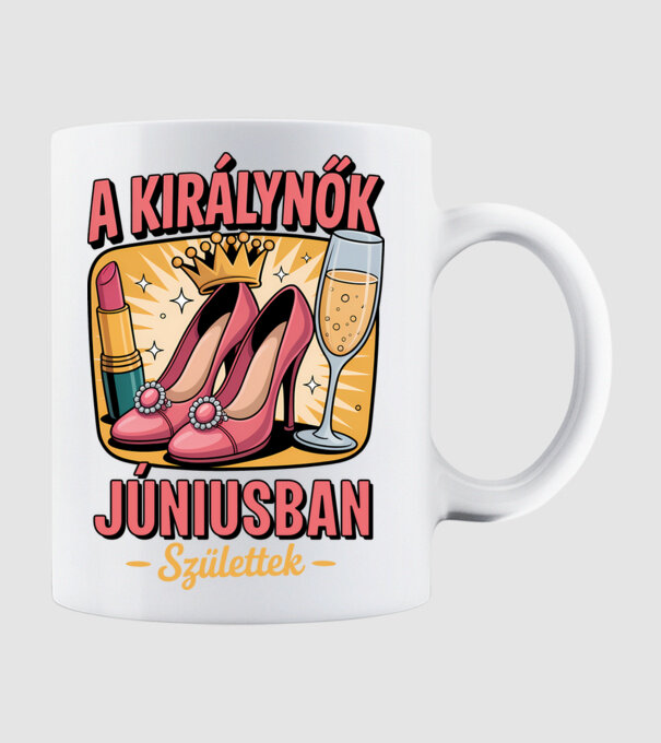 A királynők júniusban születtek minta fehér pólón