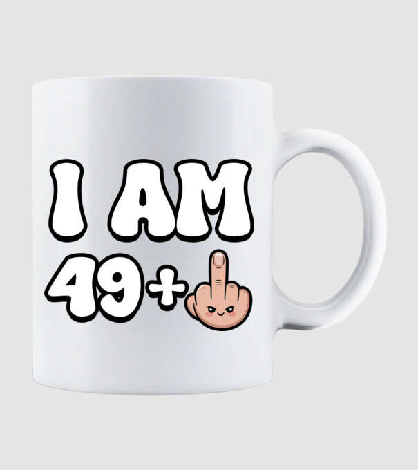 I am 49+1 minta fehér pólón