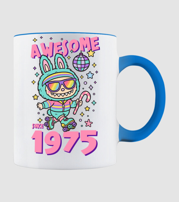 Awesome since 1975 Labubu - 50 éves születésnapra minta világoskék pólón